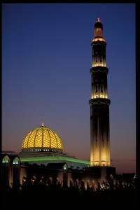 the Sultans mosque by night...not far away from our flat.