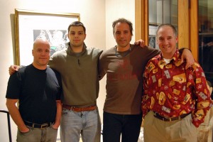 Finally meeting Dan Buettner after being in contact for 23 years in his spectacular mansion in Minneapolis. From left: Me (yes, adding on Expedition weight), Dan Jr, Dan and his brother Steve.