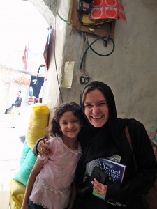 Tricia with a young Yemeni girl. One of many fantastic Yemenis she continually comes across and falls in love with.