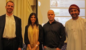 After the lecture at ESO at Crowne Plaza. From left, Marcus Rydbo, Lamees Daar, president of ESO and married to His Higness Sayyid Tarik bin Shabib Al-Said next to me.A great couple who makes a mjor difference on many levels for Oman!