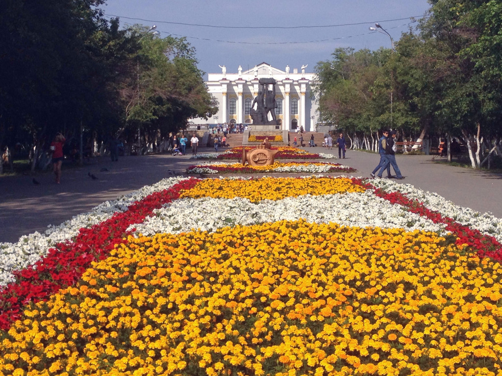 Karaganda 2015, photo taken outside one of the many theaters from the Soviet era